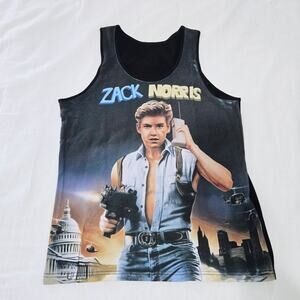 Zack Morris Chuck Norris Parody tank, size Medium